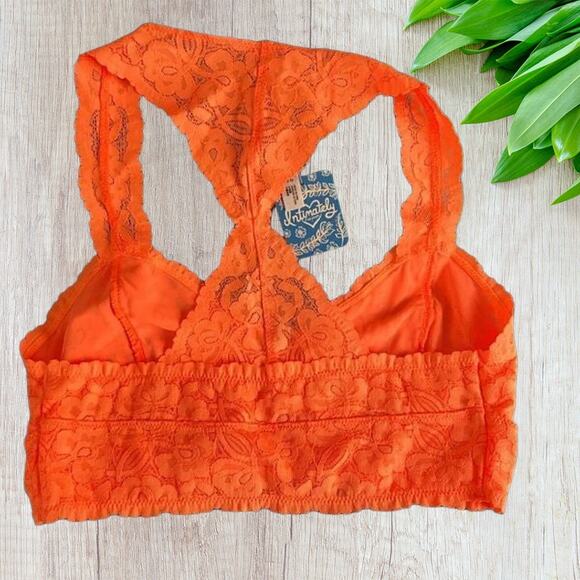 NWT - Free People Intimately Lace Bralette Orange Small - Picture 2 of 5
